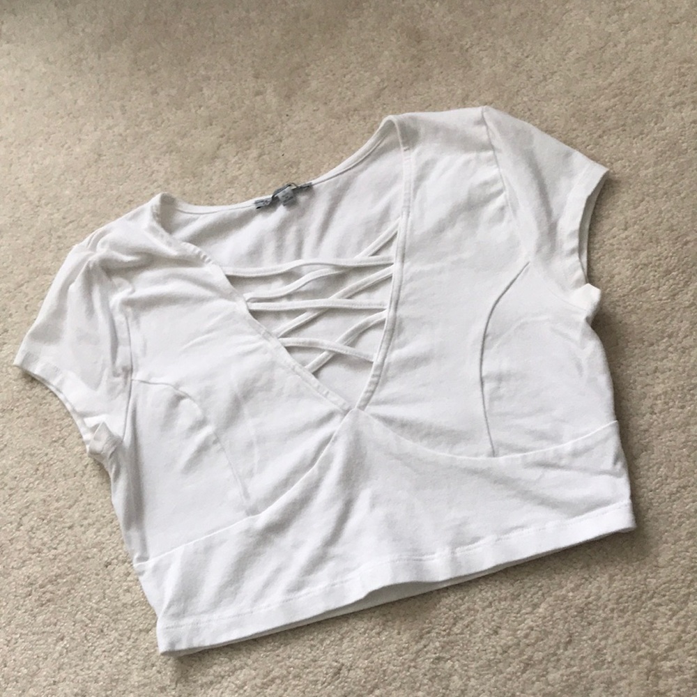 white crop top
